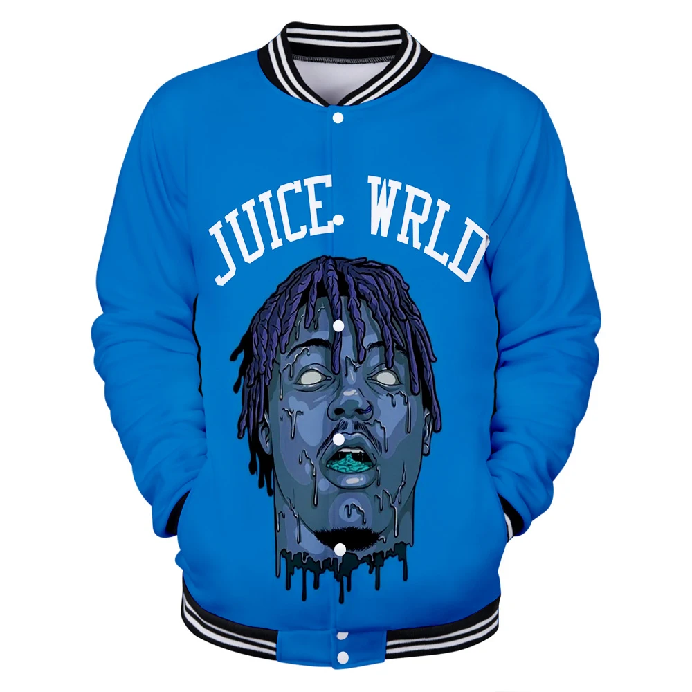 

Hot sale Juice Wrld Jacket Men New Sale Baseball Uniform Harajuku Clothes 3D Print Juice Wrld Casual Polyester baseball uniform