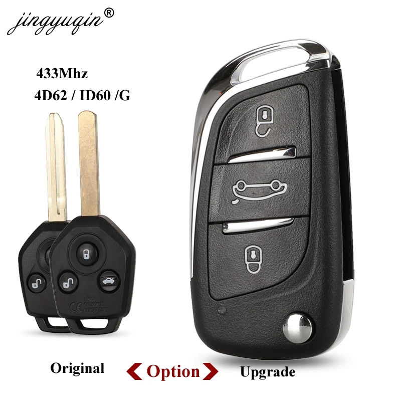 Jingyuqin 433 МГц 4D62 ID60 G чип 3 кнопки дистанционного ключа для Subaru Forester OutBack XV