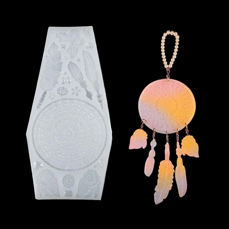 

Silicone Resin Molds Dream Catcher Casting Molds Crystal Epoxy Molds for DIY Jewelry Pendant Resin Crafts Making