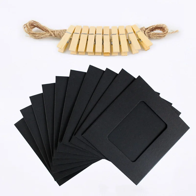 3inch black 10 шт./компл. с днем рождения бумаги фоторамка баннер украшение для вечеринки первый деко для маленьких мальчиков и девочек My 1st One 1 год поставки - Цвет: 3inch black
