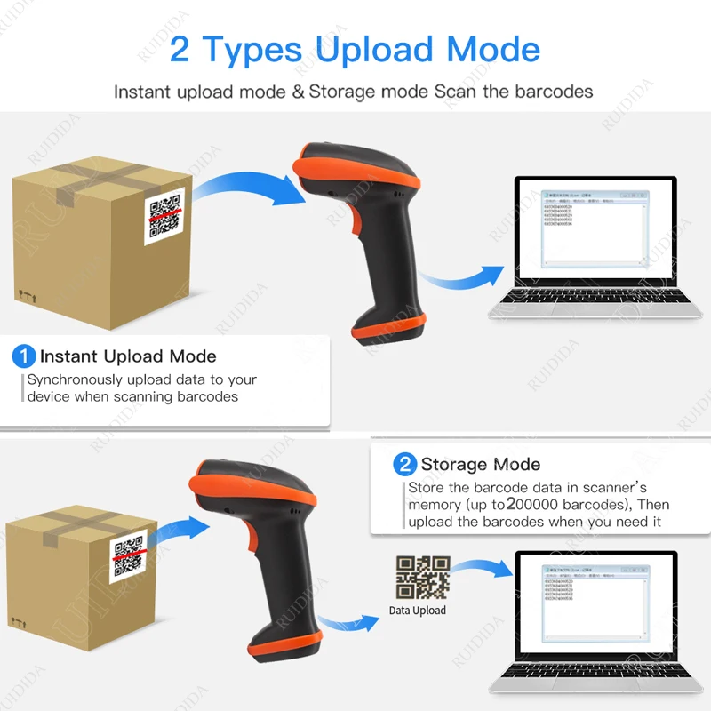 Сканер беспроводной 2D штрих-кода USB 2 4G портативный сканер QR-код PDF417 | Компьютеры и