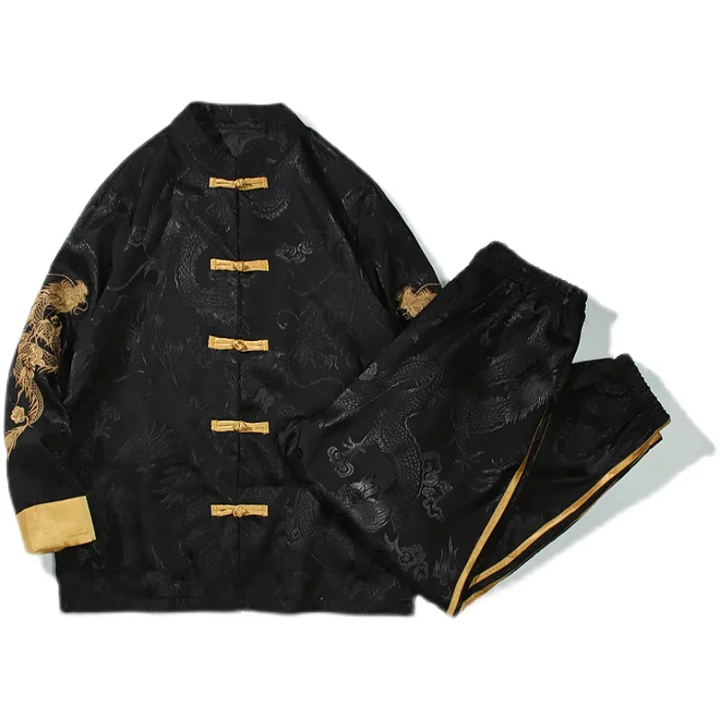 Традиционный китайский национальный костюм вышитый дракон Cronus Zen 2021 размера плюс