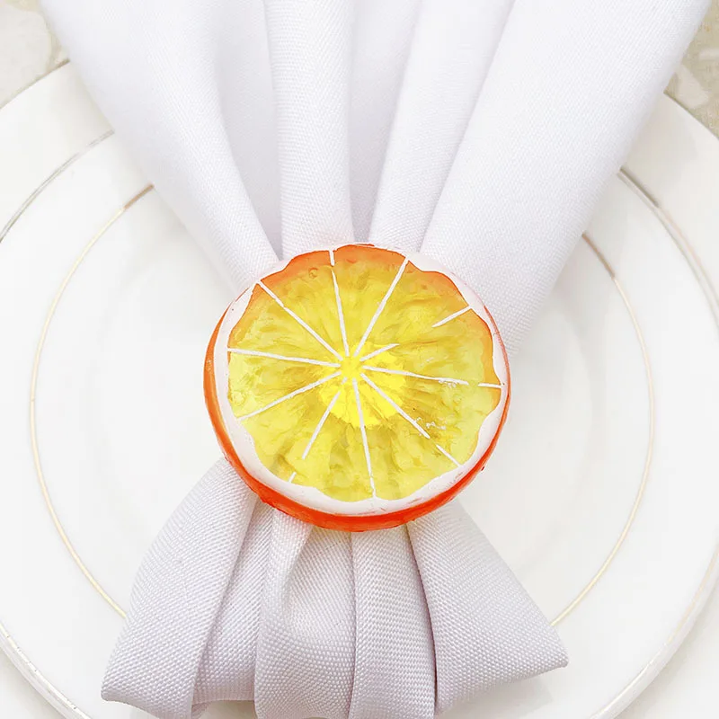 Pаспродажа 24/за штуку Бесплатная доставка Новый Lemon ломтик отель салфетка для посуды пряжка кольца для салфеток фрукты рот полотенце кольцо оптовая пр...