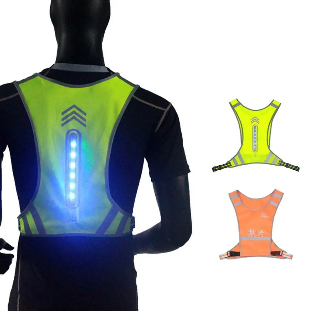 

2021 LED Wireless Cycling Vest MTB Bike Bag Safety Turn Signal Light Vest Bicycle Reflective Outdoor Warning Vests With Remos