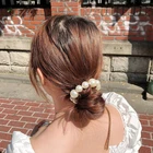 Корейский романтический жемчужный Резной орнамент украшение для волос браслет для женщин и девочек резиновые ленты аксессуары для волос Веревка головной убор