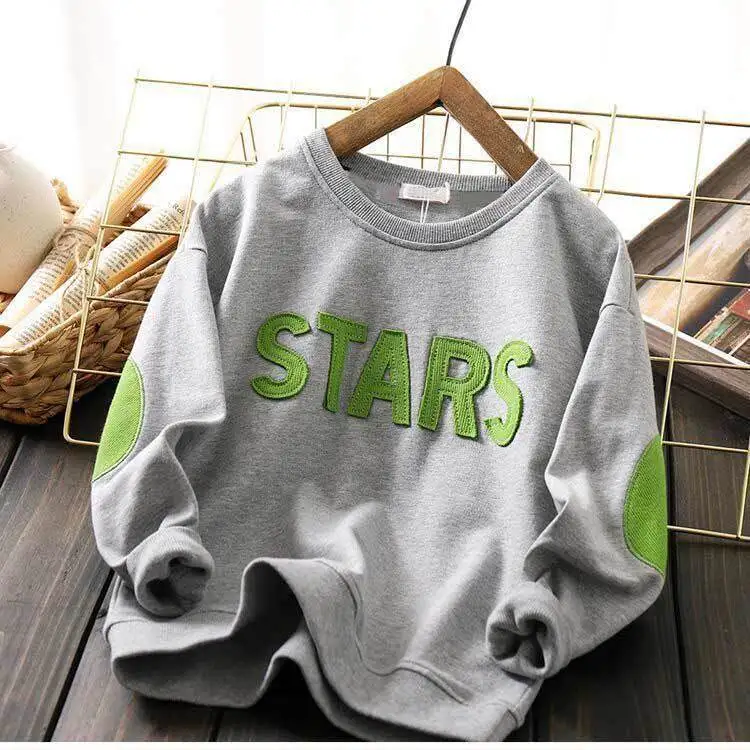 

Korean version of the round neck jacket boys spring and autumn children's wear 2021 new sports shirt P4447