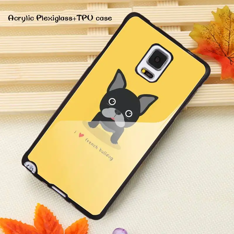 

Cute French Bulldog Dog Phone Case Acrylic Plexiglass TPU For Samsung Note20 10 9 8 7 5 Pro ULTRA