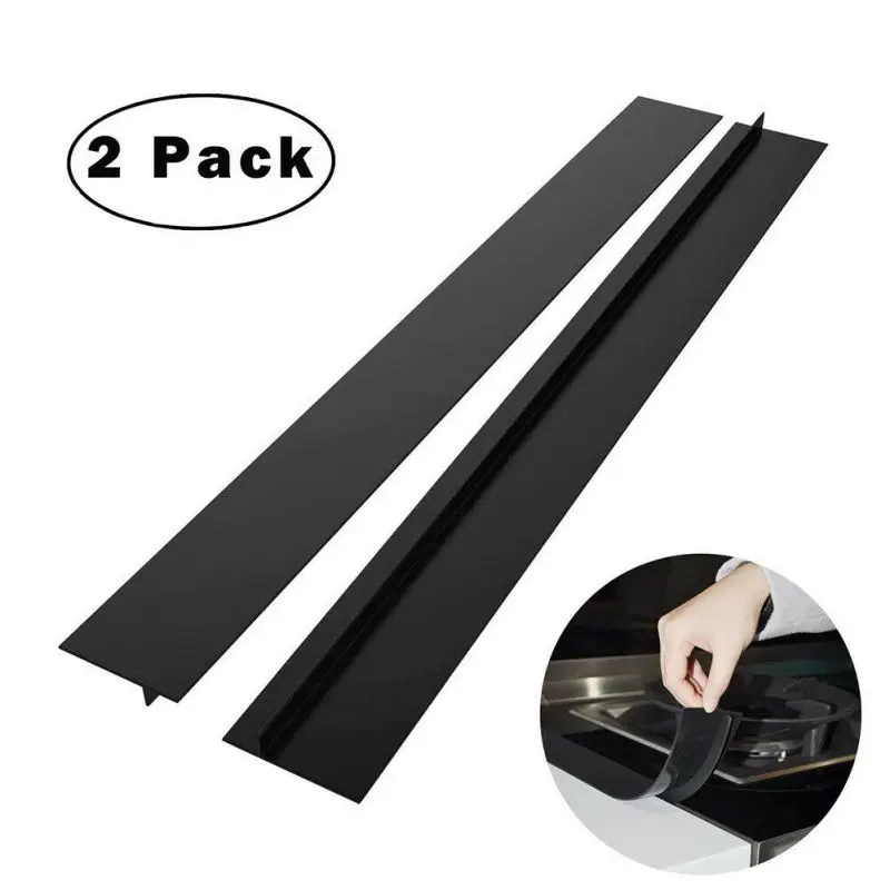 

1/2Pcs Kitchen Silicone Stove Counter Gap Cover Heat Resistant Mat Oil Dust Water Seal Easy Clean Spills Between Counter