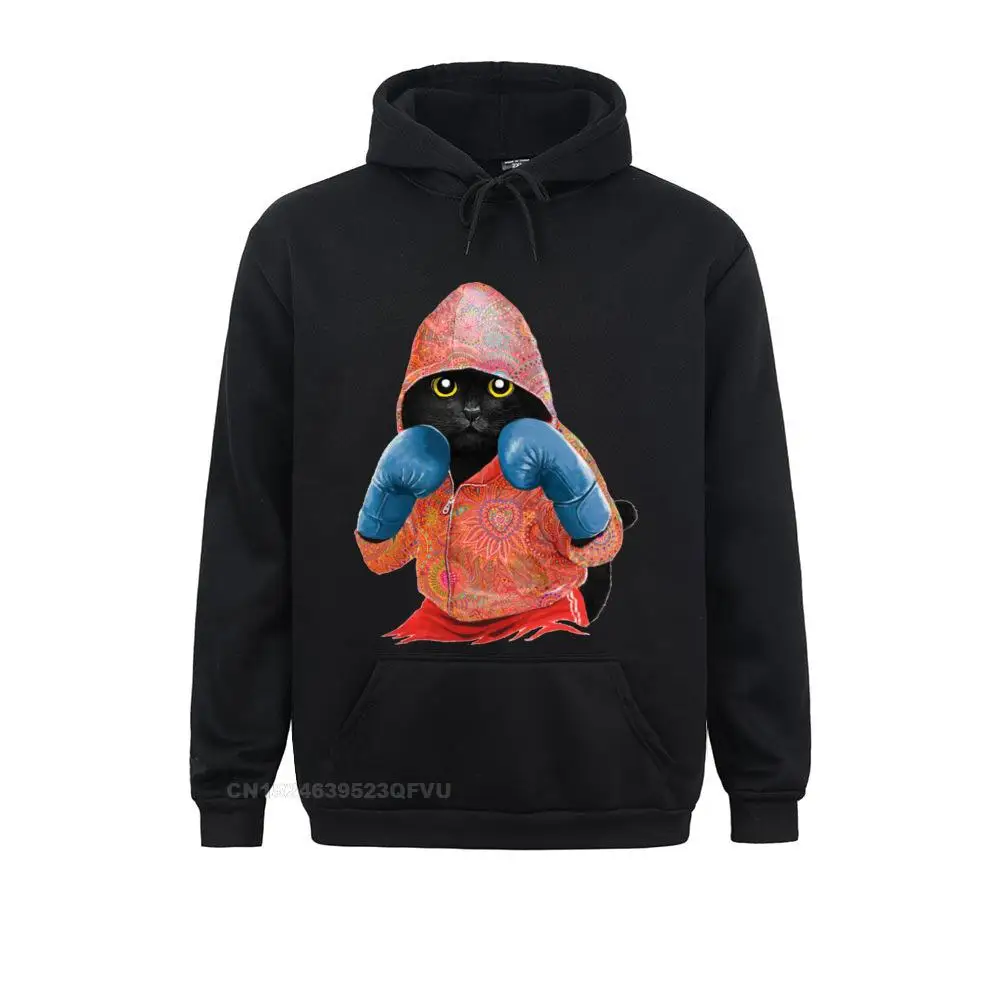 

Muay Thai Fitness Boxer Cat Men Funny Design Harajuku Women Deadlift Bodybuilding Punk Ostern Day Cotton Fabric Women Man