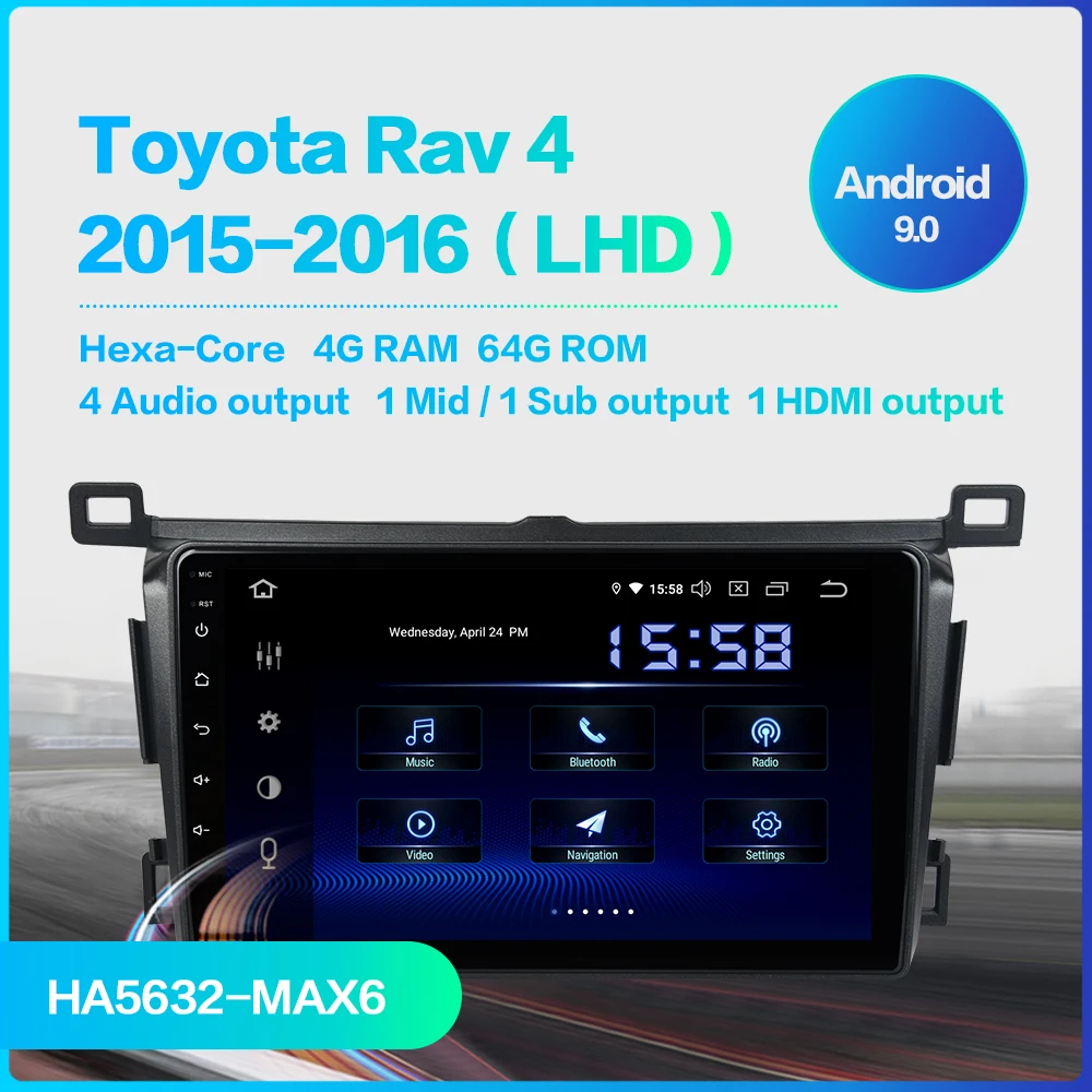 Dasaita 9 &quotIPS Android 10 авто радио для RAV4 2014 2015 2016 2017 Carplay в тире автомобиля стерео GPS WiFi DSP