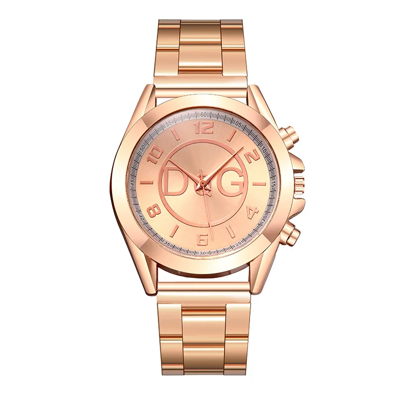 

New dqg alloy steel band quartz watch inner ring for men and women