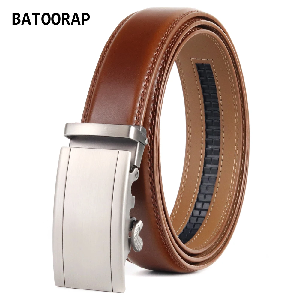 Batoorap модный кожаный ремень для мужчин серого цвета с пряжкой из металлического