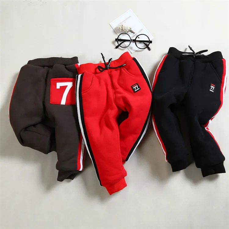 Boys Warm Pants Winter New Kids Casual Cotton Thicken Plus Velvet For Girls Children Sports Trousers 1-2-3-4-5 Years | Детская одежда и