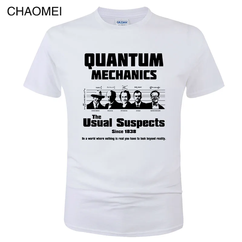 

Quantum Mechanics The Usual Suspects Print T Shirt Men Short Sleeve Cotton T-Shirt 2019 Summer Tees Camisa Hombre C43