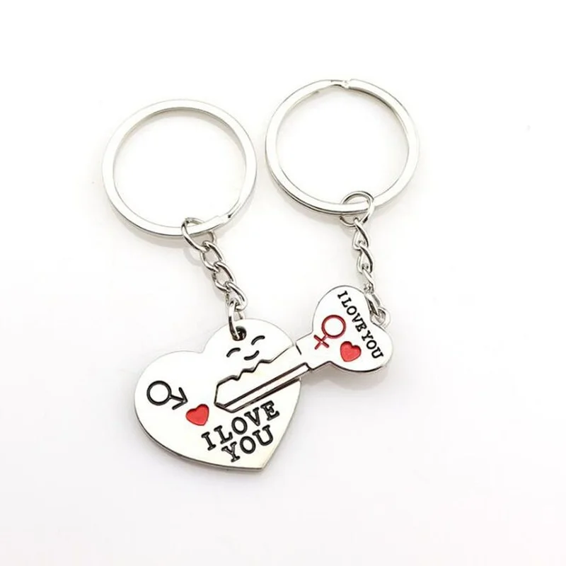 

Fashion Jewelry DIY Arrow Key Ring Key Chain"I Love You"Heart Couple Key Chain Keyfob Lover Jewelry Valentine's Day Gifts