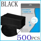 Одноразовые черные маски, черные одноразовые сертифицированные маски для лица 100 500, черные маски в упаковке, черные маски, черные одноразовые маски