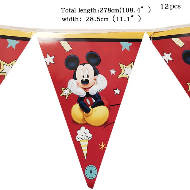 Pennant 68 шт подходит для детей возрастом от 12 людей с Микки-Маусом Мышь вечерние Микки Мауса вечерние посуда набор детей день рождения поставки Свадебные украшения - Цвет: Pennant