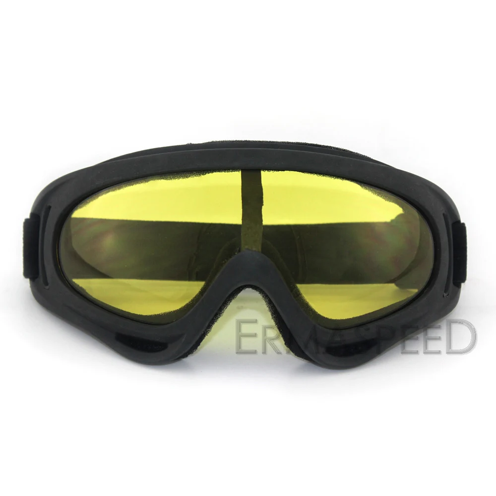 Yellow lens Очки для мотокросса Кафе Racer Dirt Bike UV400 Защитные очки в стиле стимпанк байкерские модные мотоциклетные очки на шлем - Цвет: Yellow lens