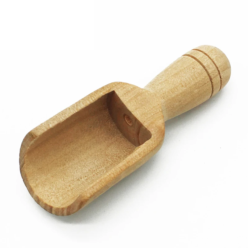 

3pcs Mini Wooden Scoops Bath Salt Wood Spoon Candy Flour Spoon Scoops Kitchen Tool