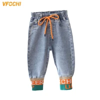vfochi 2022 new boy jeans gray denim pants for kids trousers toddler clothing elastic waist boy pencil pants 1 10t boy jeans