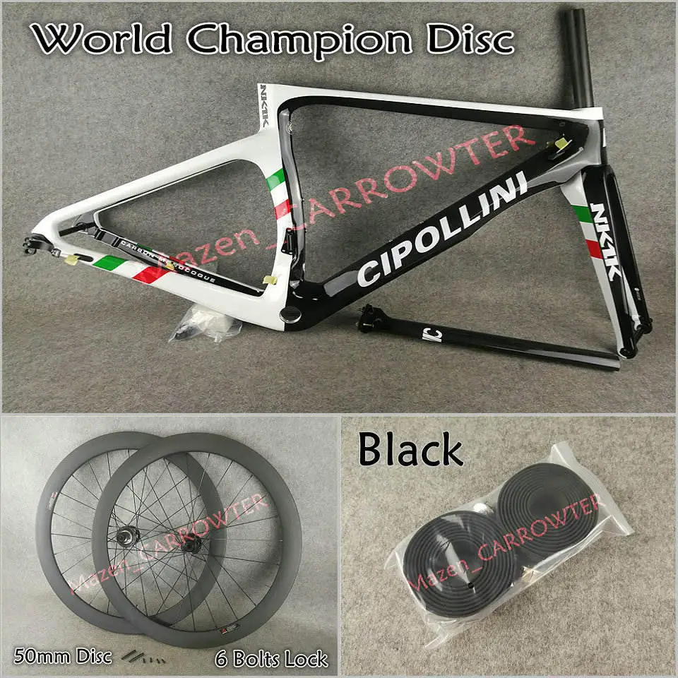 Package 1 Cipollini чемпион мира 3K NK1K диск карбоновый дорожный каркас Cipollini карбоновый руль седло бутылки воды Клетки 50 мм диск колесная - Цвет: Package 1