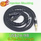 16-ядерный черный Восьмиядерный кабель для наушников Sennheiser HD580 HD600 HD650 HDxxx HD660S HD58x HD6xx