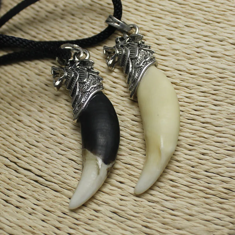 Ожерелье с волчьими зубьями Мужская подвеска реальными храбрости аксессуары в