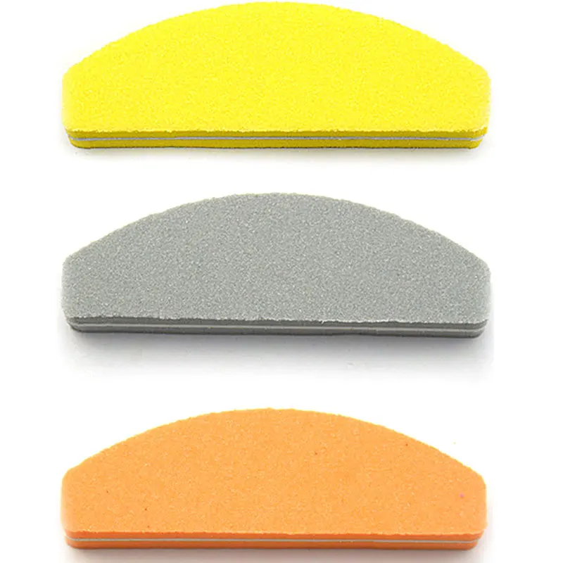 

100/180 Grit Nail Files Manicure Tool Random Color Mini Moon Style 2021 New Double-Side Emery Board Sponge Nail Buffering Block