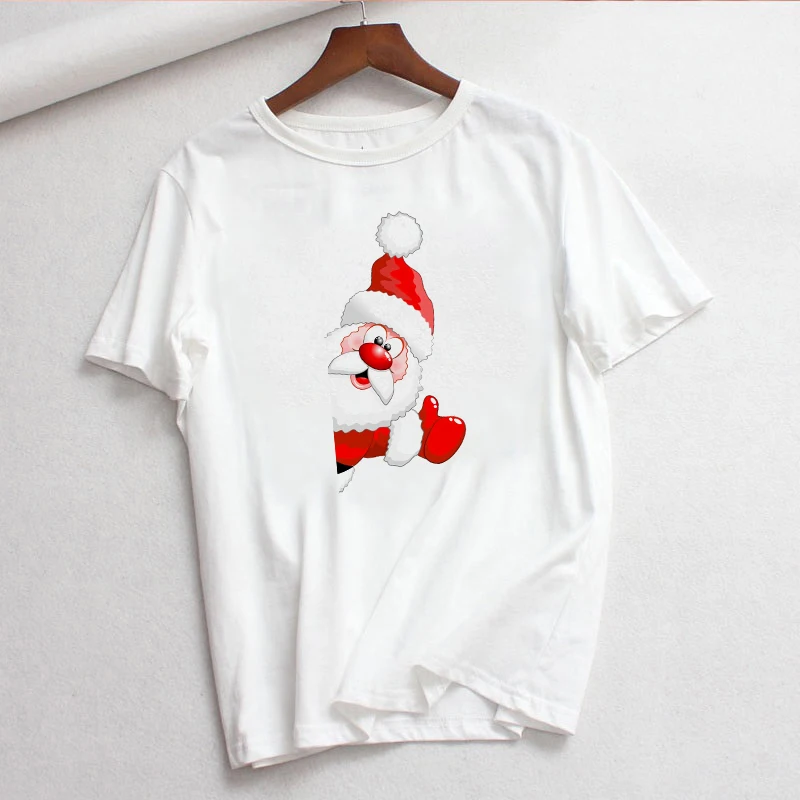Футболка LUSLOS Naughty с принтом Санта Клауса забавная женская футболка