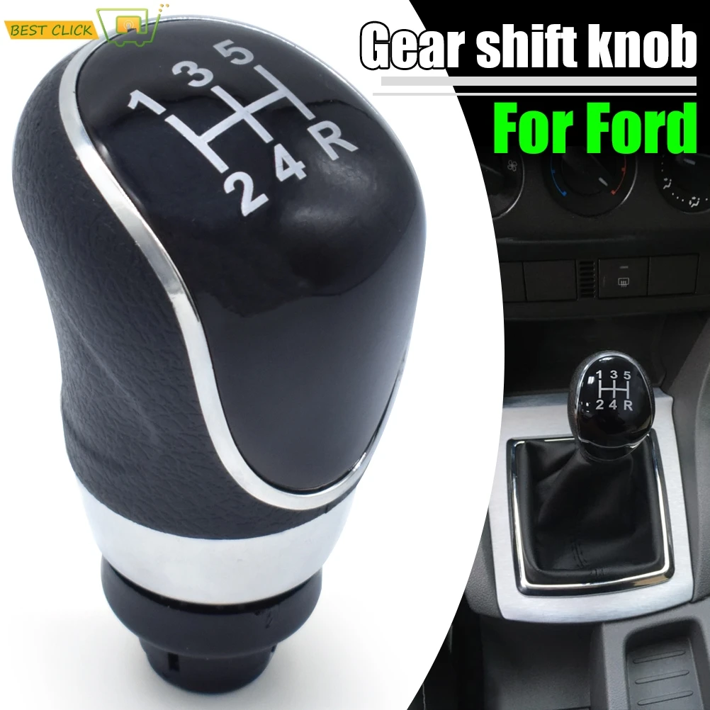 5 Speed Car Gear Stick Shift Knob For Ford Focus MK2 MK3 Fiesta MK7 C-max B-max Mondeo MK4 Kuga Transit Galaxy Car-styling