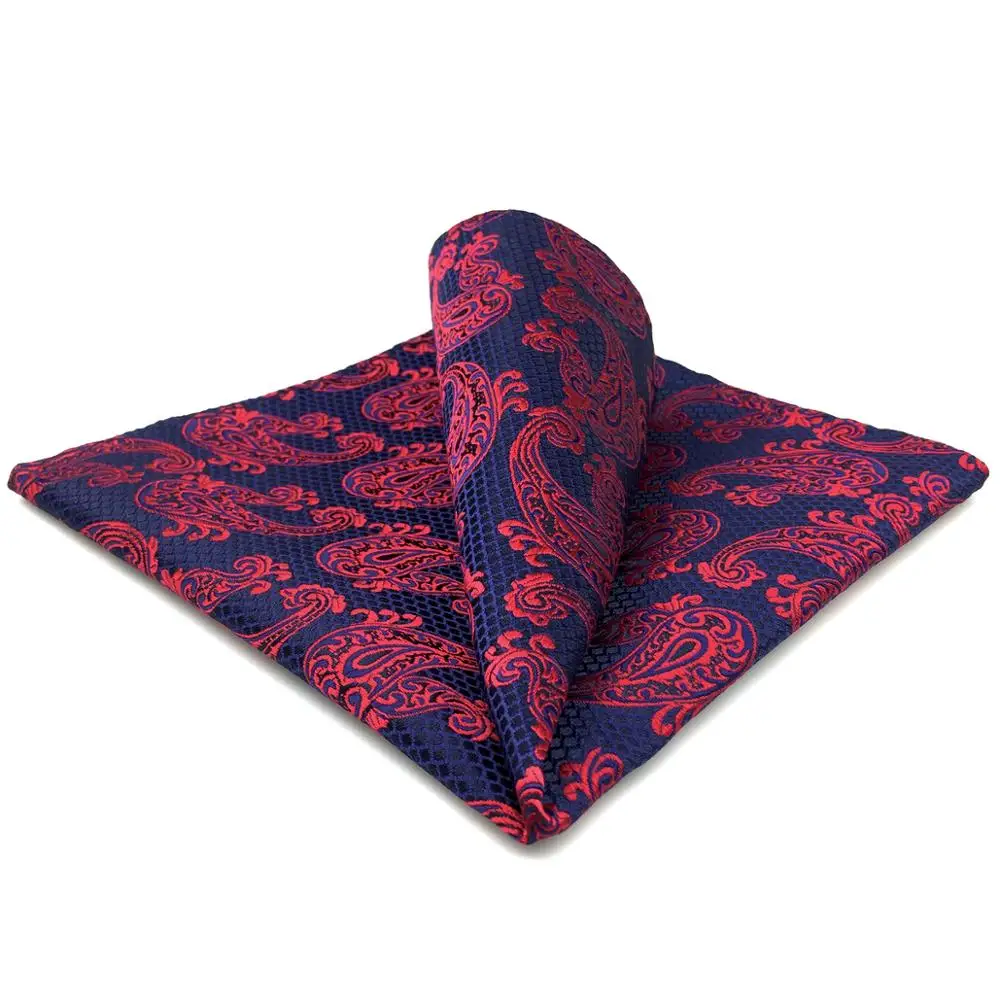 Paisley Blue Burgundy Red Pocket Square Mens Silk Hanky Handkerchief | Аксессуары для одежды
