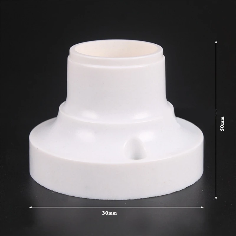 

E27 6A 70mm Diameter Round Plastic Base Screw Light Bulb Adapter Lamp LED Socket Holder White AC250V for Lantern Accessory