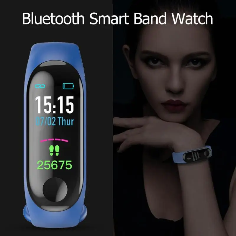 Водонепроницаемый смарт-браслет M3 с функцией измерения кровяного давления и