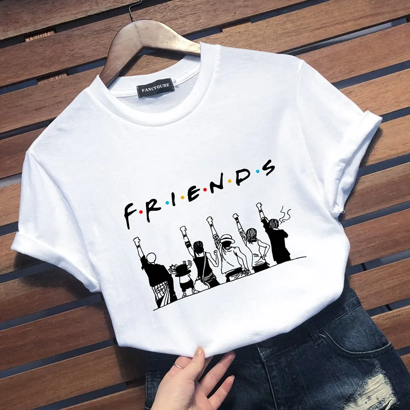 Футболка с готическим рисунком Friends Tee Harajuku женская футболка с буквенным принтом с коротким рукавом и круглым вырезом Женские топы