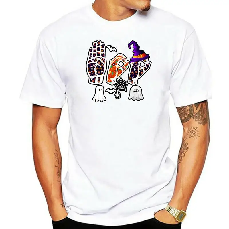 

Boo Asl Sign Language Ghost Halloween Black T Shirt, Gift For Menwomen. Big Tall Tee Shirt