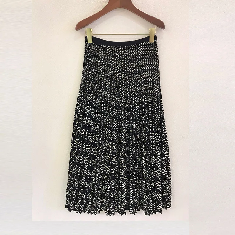 

LANMREM Pleated Skirts For Women Girls Medium Length Large Size 2021 Spring New Printed High Waist Slim Skirt Female 2A9123