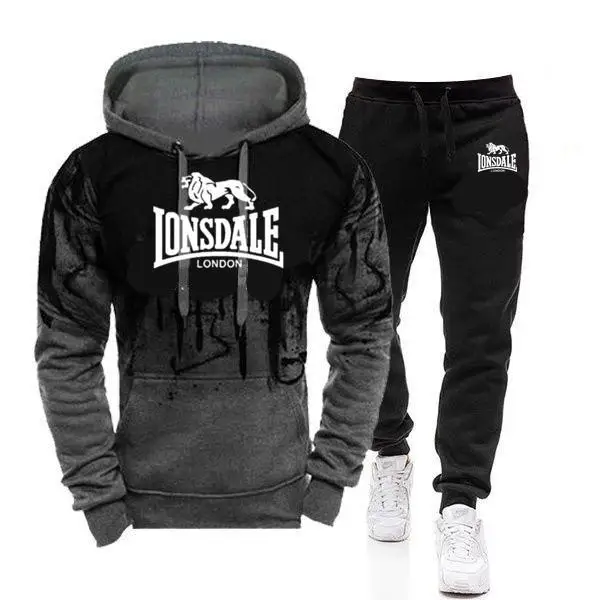 Новый спортивный костюм Толстовка Lonsdale Мужской Повседневный хлопковый осенне