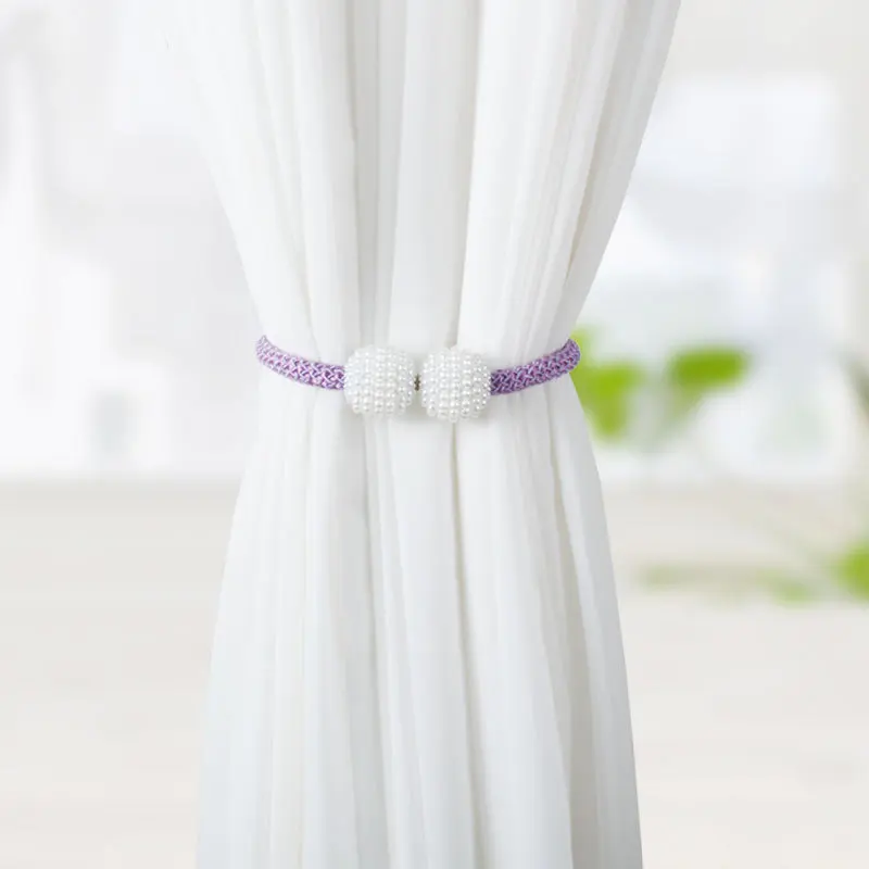 

Imitation Pearl Curtain Buckle Simple Installation-free Curtain Strap Fashion Modern Curtain Strap Curtain Tieback Home Decor