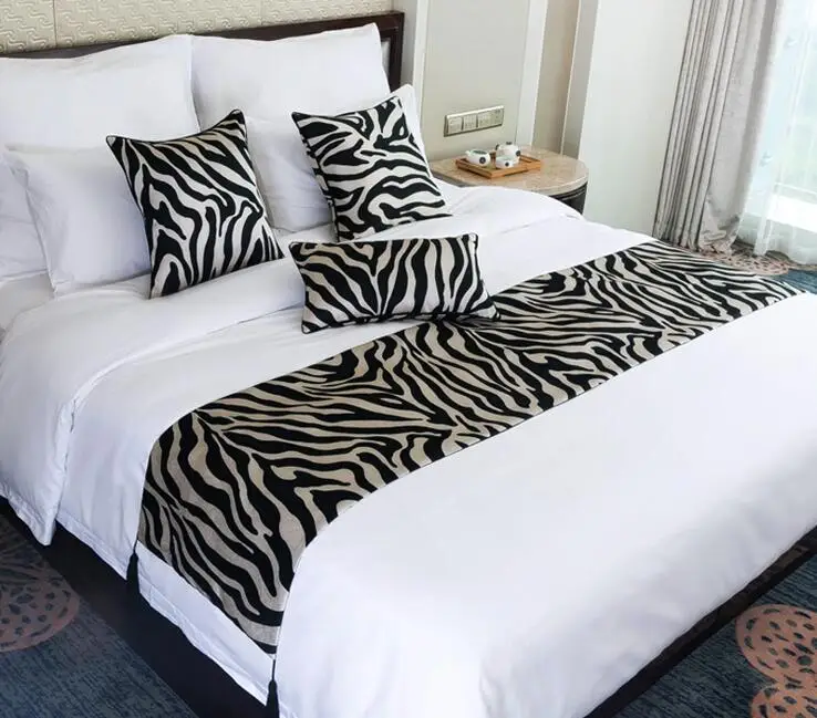 Классическая дизайнерская кровать Зебра покрывало из полиэстера роскошное