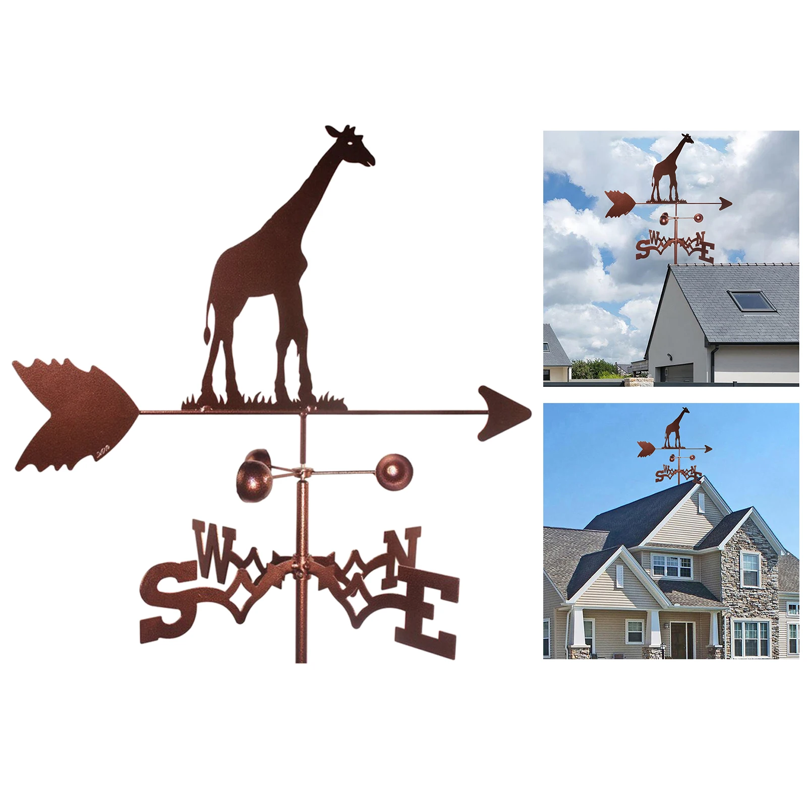 

Iron Weather Vane Farm Retro Durable Scene Garden Stake Weather Vane Professional Measuring Tool Garden Yard Easy Use