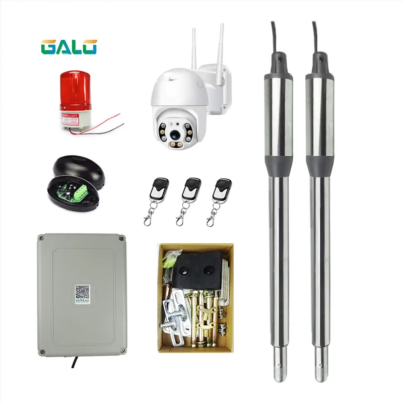 kit g Автоматические Распашные Ворота привод открывания двери с 1080P wifi Предупреждение ющий Светильник ИК Фотоэлемент датчик 3 шт. пульт дистанционного управления полный комплект - Цвет: kit g