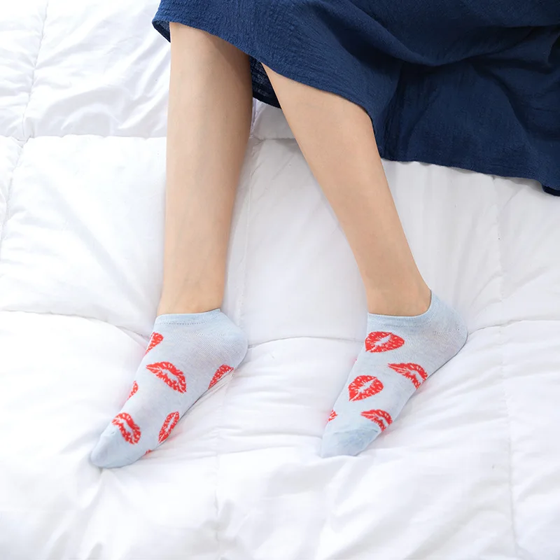 Носки женские Короткие хлопковые 5 пар/комплект Смешные пикантные с надписью