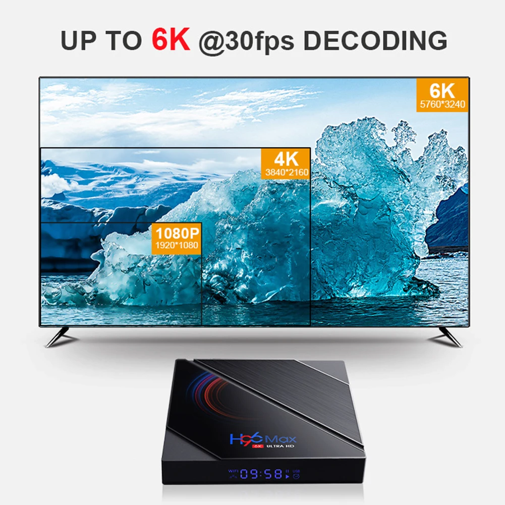 

H616 Set Top 3D USB 3.0 Ultra HD For Android 10.0 Video 6K TV Box Audio Dual-WiFi 2GB RAM 16GB ROM 5GHz 2.4GHz BT 4.0