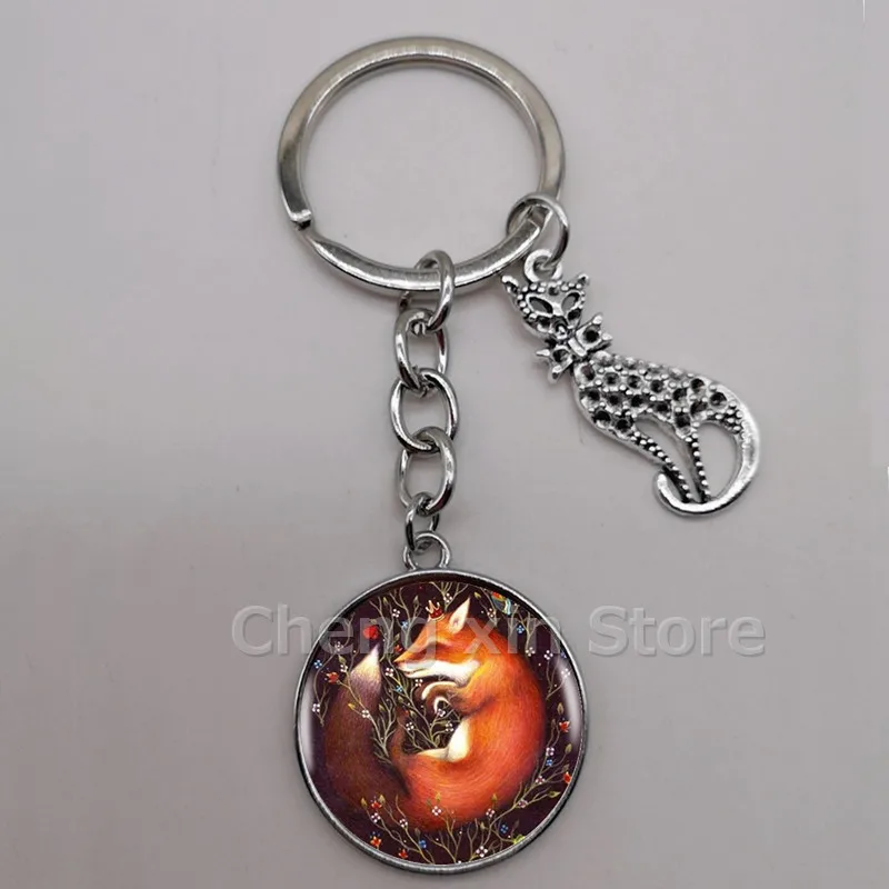 Брелок Лисичка из лисьего стекла с подвеской в виде животного - купить по