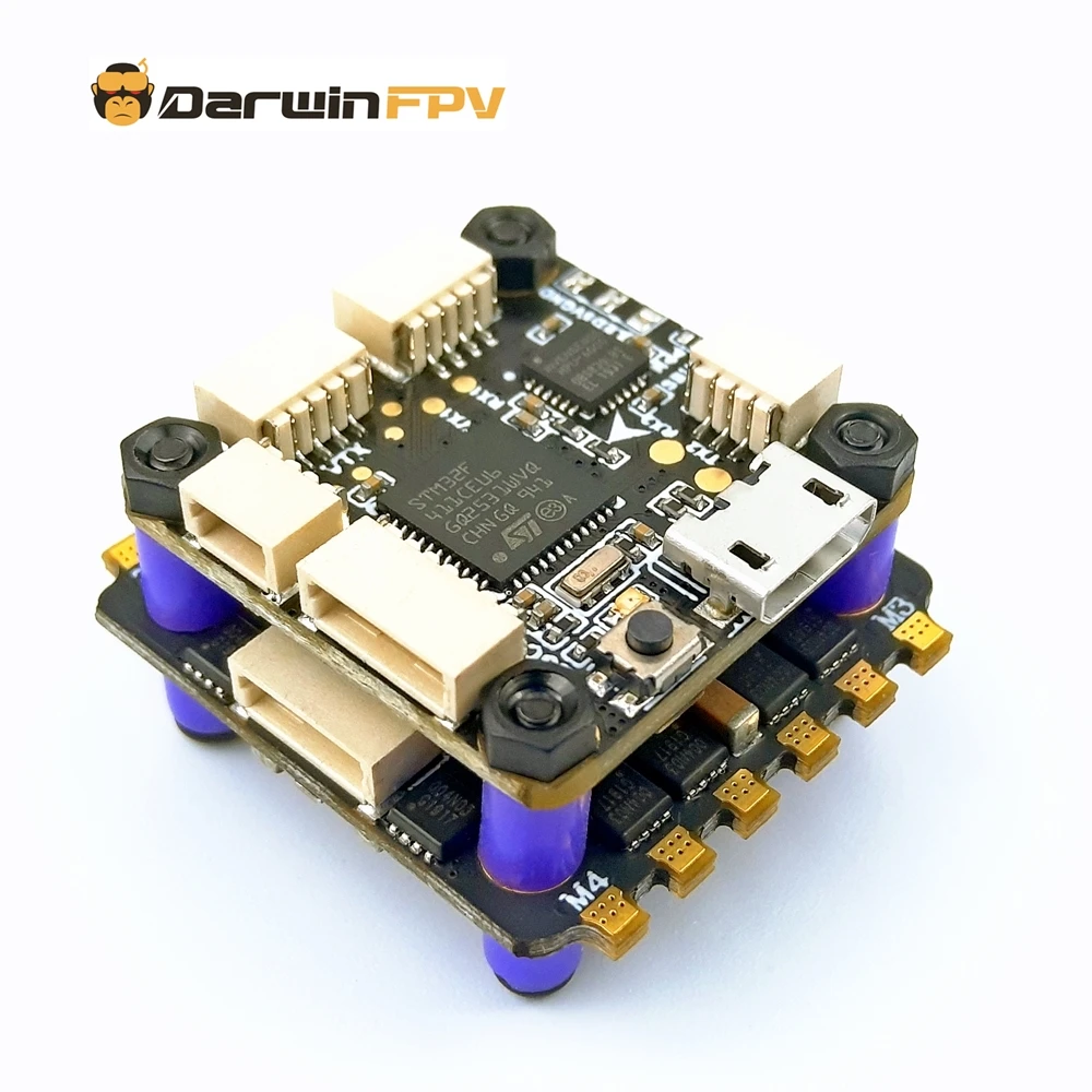 Контроллер полета DarwinFPV fpv ESC FPV Дрон flysky Betaflight F4 FC 30A 2 6S blheli _ 32 4 в 1 Dshot1200|Детали и