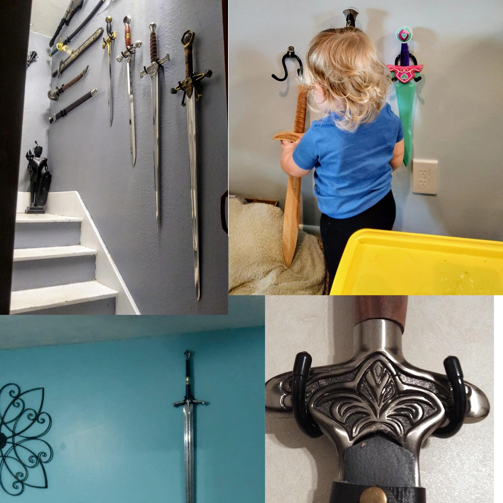 Мини Регулируемый меч настенный крюк вешалка для демонстрации настенное