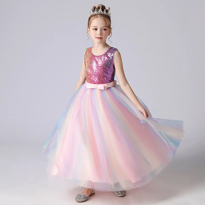 

Летнее платье с цветочным рисунком для девочек, на свадьбу, вечеринку, для принцессы, нарядное длинное платье, Детские платья для девочек, оф...
