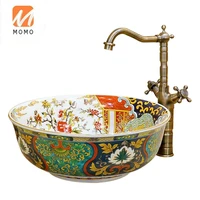 ceramic colorful bathroom sink and sanitary wash hand basin sinks 2021 hot selling