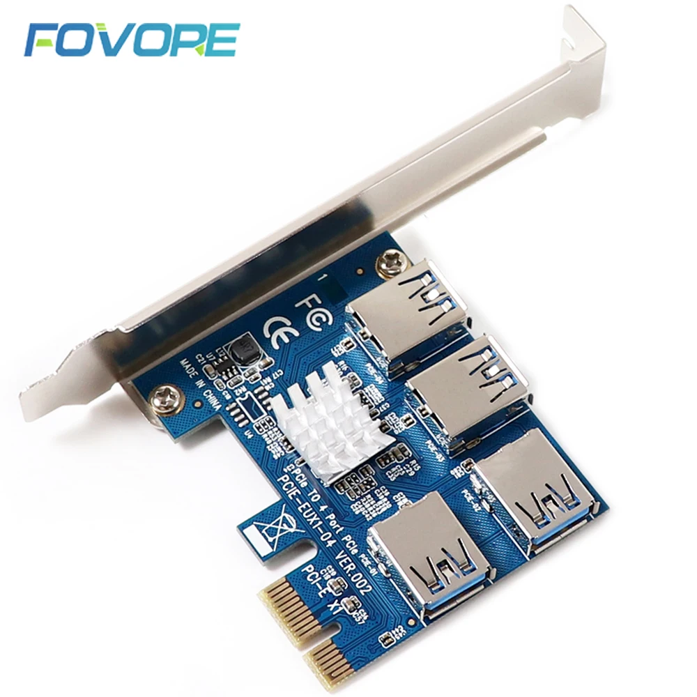 PCIe от 1 до 4 Райзер PCI Express множитель порта PCI-e x1 x16 слот USB 3 0 адаптер удлинитель для