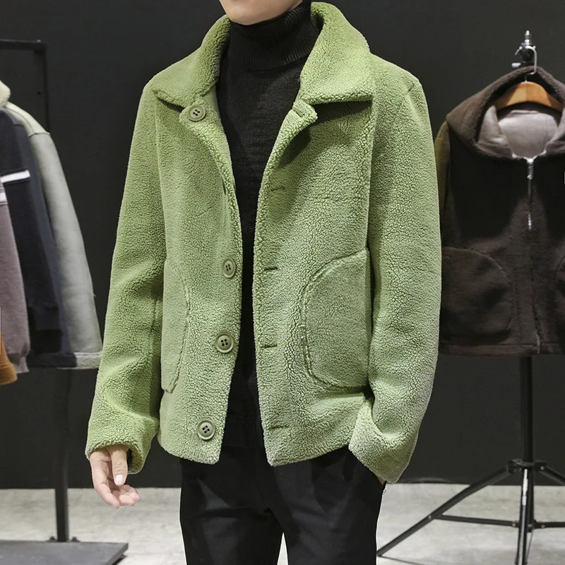 

Носите пальто из овечьей шерсти с обеих сторон, Мужская зимняя Новинка 2021, утепленная кашемировая хлопковая одежда